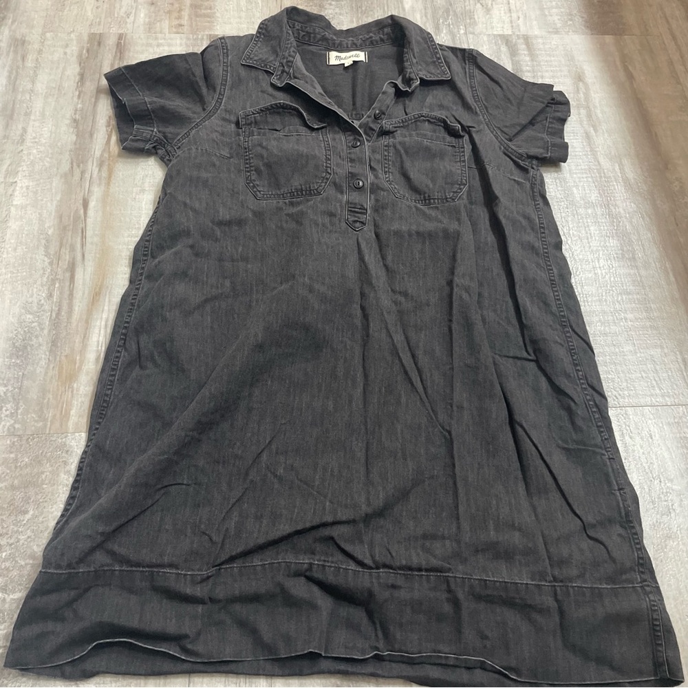 Madewell Black Utility Popover Dress Medium